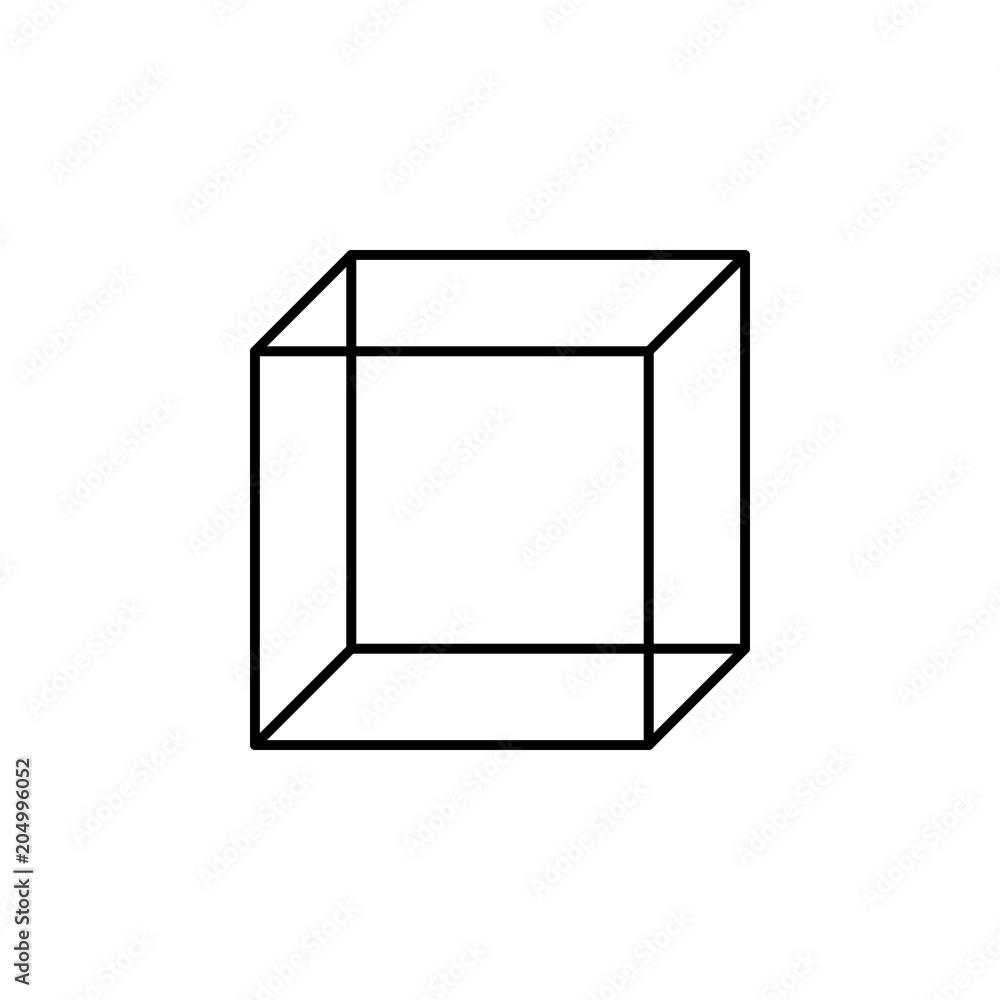 Poster 3d cube icon. element of geometric figure for mobile concept and web apps. thin line 3d cube icon ca