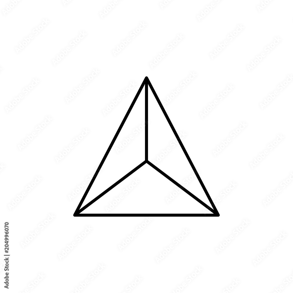 Poster 3d triangle icon. element of geometric figure for mobile concept and web apps. thin line 3d triangle