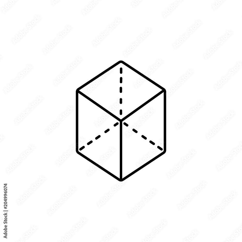 Poster 3d cube icon. element of geometric figure for mobile concept and web apps. thin line 3d cube icon ca