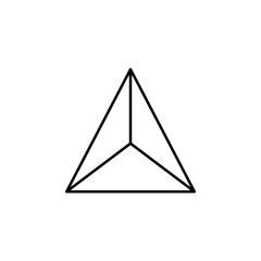 3d triangle icon. Element of geometric figure for mobile concept and web apps. Thin line 3d triangle icon can be used for web and mobile