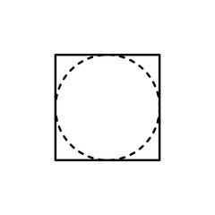circle in a rectangle icon. Element of geometric figure for mobile concept and web apps. Thin line circle in a rectangle icon can be used for web and mobile