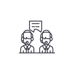 Commentators linear icon concept. Commentators line vector sign, symbol, illustration.