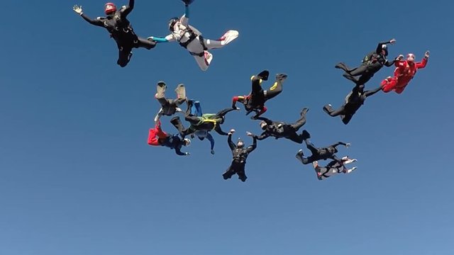 Skydiving group challenge