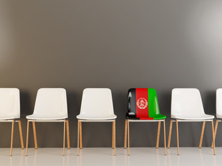 Chair with flag of afghanistan