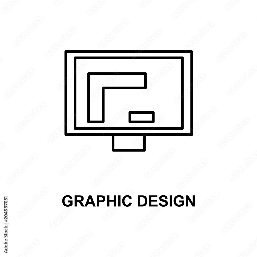 Poster graphic design in monitor icon. element of simple web icon with name for mobile concept and web apps