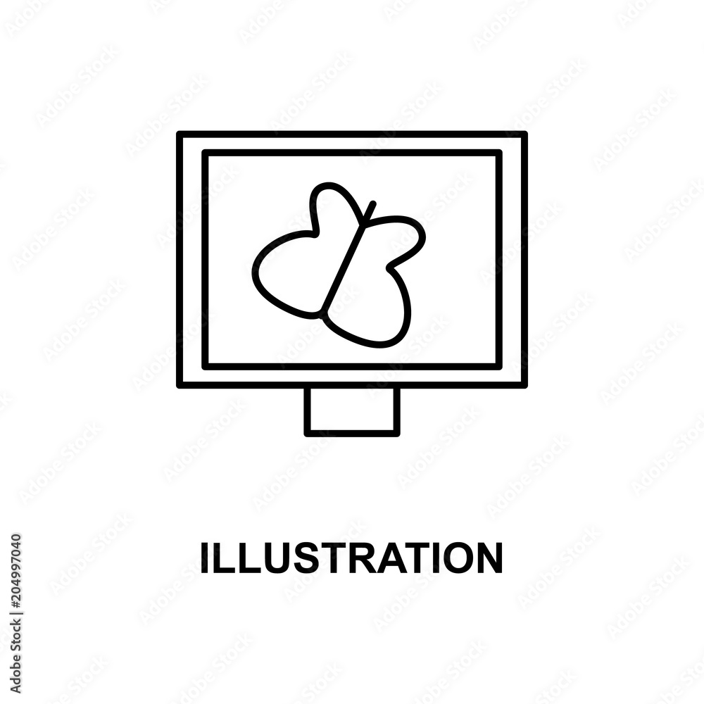 Poster illustration in monitor icon. element of simple web icon with name for mobile concept and web apps. 