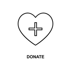 Obraz premium donate icon. Element of simple web icon with name for mobile concept and web apps. Thin line donate icon can be used for web and mobile