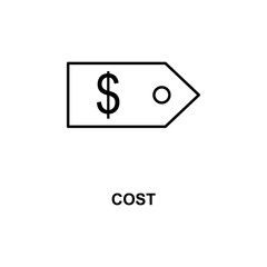 cost sign icon. Element of simple web icon with name for mobile concept and web apps. Thin line cost sign icon can be used for web and mobile