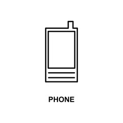 phone icon. Element of simple web icon with name for mobile concept and web apps. Thin line phone icon can be used for web and mobile