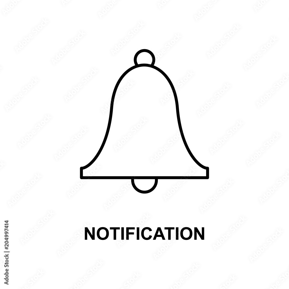 Poster notification bell icon. element of simple web icon with name for mobile concept and web apps. thin l