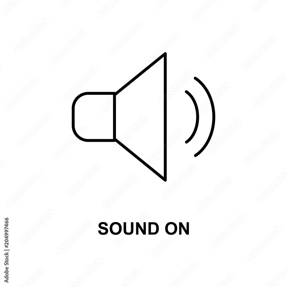 Poster sound on icon. element of simple web icon with name for mobile concept and web apps. thin line sound