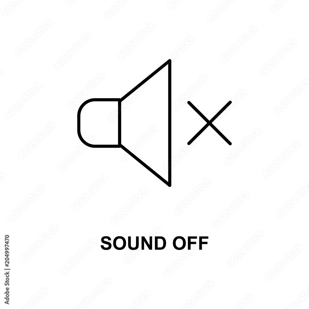 Poster sound off icon. element of simple web icon with name for mobile concept and web apps. thin line soun