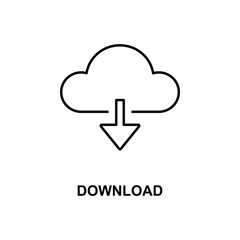 download sign icon. Element of simple web icon with name for mobile concept and web apps. Thin line download sign icon can be used for web and mobile