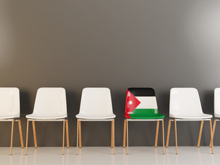 Chair with flag of jordan