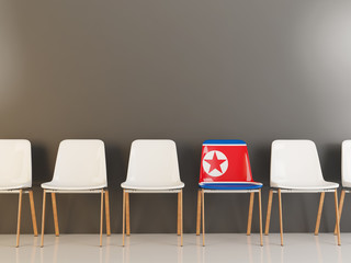 Chair with flag of north korea