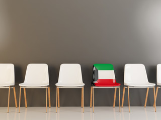 Chair with flag of kuwait