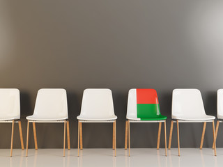 Chair with flag of madagascar