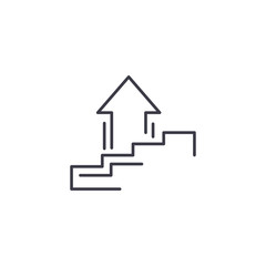 Continuous growth linear icon concept. Continuous growth line vector sign, symbol, illustration.