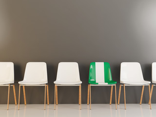 Chair with flag of nigeria