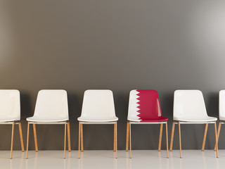 Chair with flag of qatar
