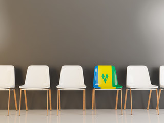 Chair with flag of saint vincent and the grenadines