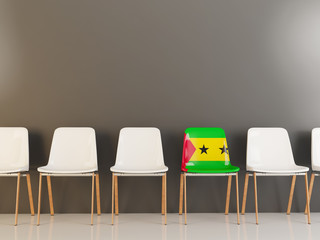 Chair with flag of sao tome and principe