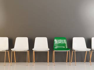 Chair with flag of saudi arabia