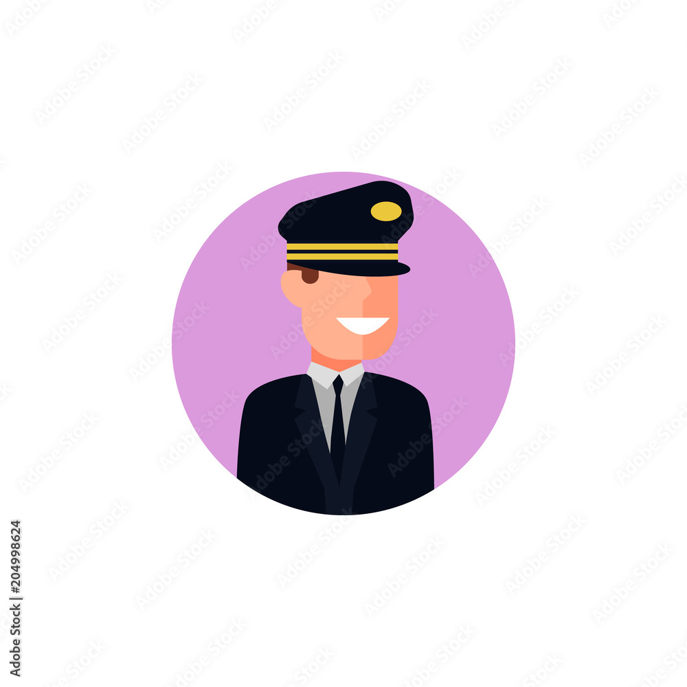 Poster colored avatar of pilot icon. element of colored people profession icon for mobile concept and web a