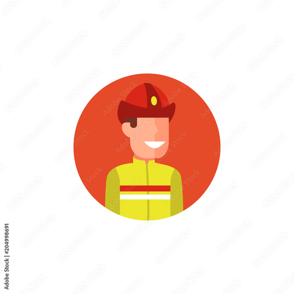 Poster colored avatar of firefighter icon. element of colored people profession icon for mobile concept and
