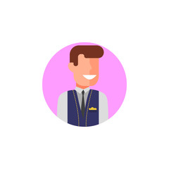 colored avatar of waiter icon. Element of colored people profession icon for mobile concept and web apps. Detailed colored avatar of waiter icon can be used for web and mobile