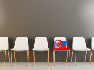 Chair with flag of slovakia