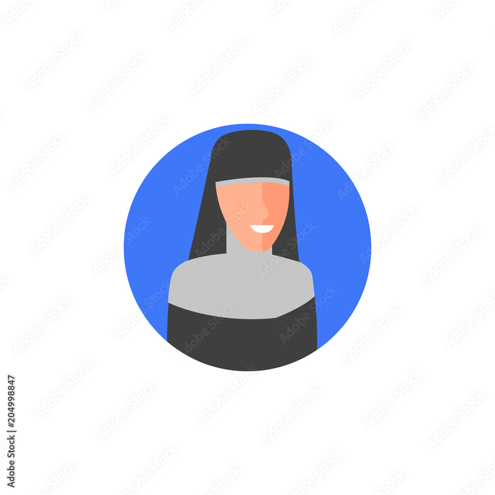 Poster colored avatar of nun icon. element of colored people profession icon for mobile concept and web app