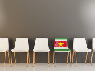 Chair with flag of suriname