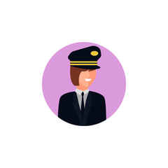 colored avatar of woman pilot icon. Element of colored people profession icon for mobile concept and web apps. Detailed avatar of woman pilot icon can be used for web and mobile