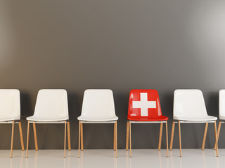 Chair with flag of switzerland