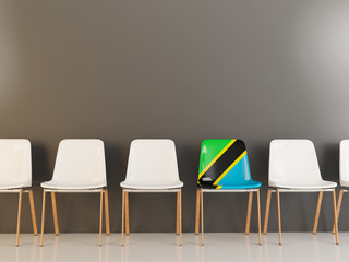 Chair with flag of tanzania