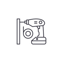 Cordless screwdriver linear icon concept. Cordless screwdriver line vector sign, symbol, illustration.