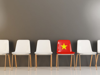 Chair with flag of vietnam