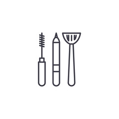 Cosmetologist tools linear icon concept. Cosmetologist tools line vector sign, symbol, illustration.