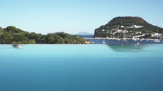 Wide, pool overlooks scenic coastline