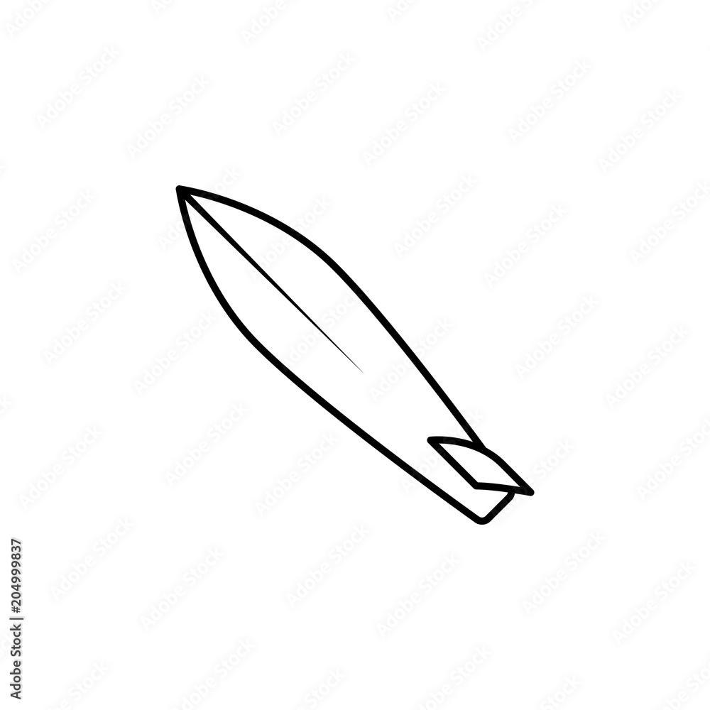 Aufkleber surfboard icon. element of travel icon for mobile concept and web apps. thin line surfboard icon can