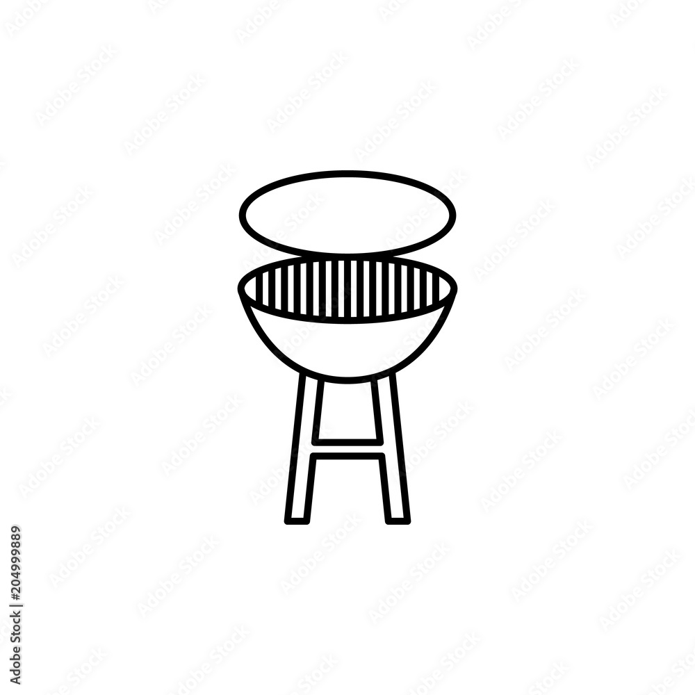 Poster b-b-q icon. element of travel icon for mobile concept and web apps. thin line b-b-q icon can be used