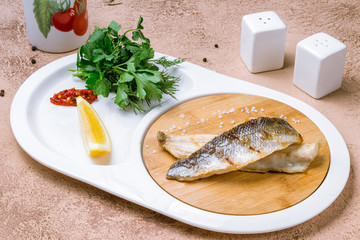 Fried sea bass