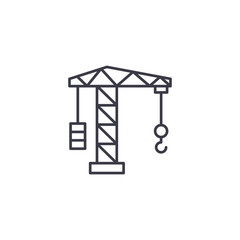 Crane linear icon concept. Crane line vector sign, symbol, illustration.