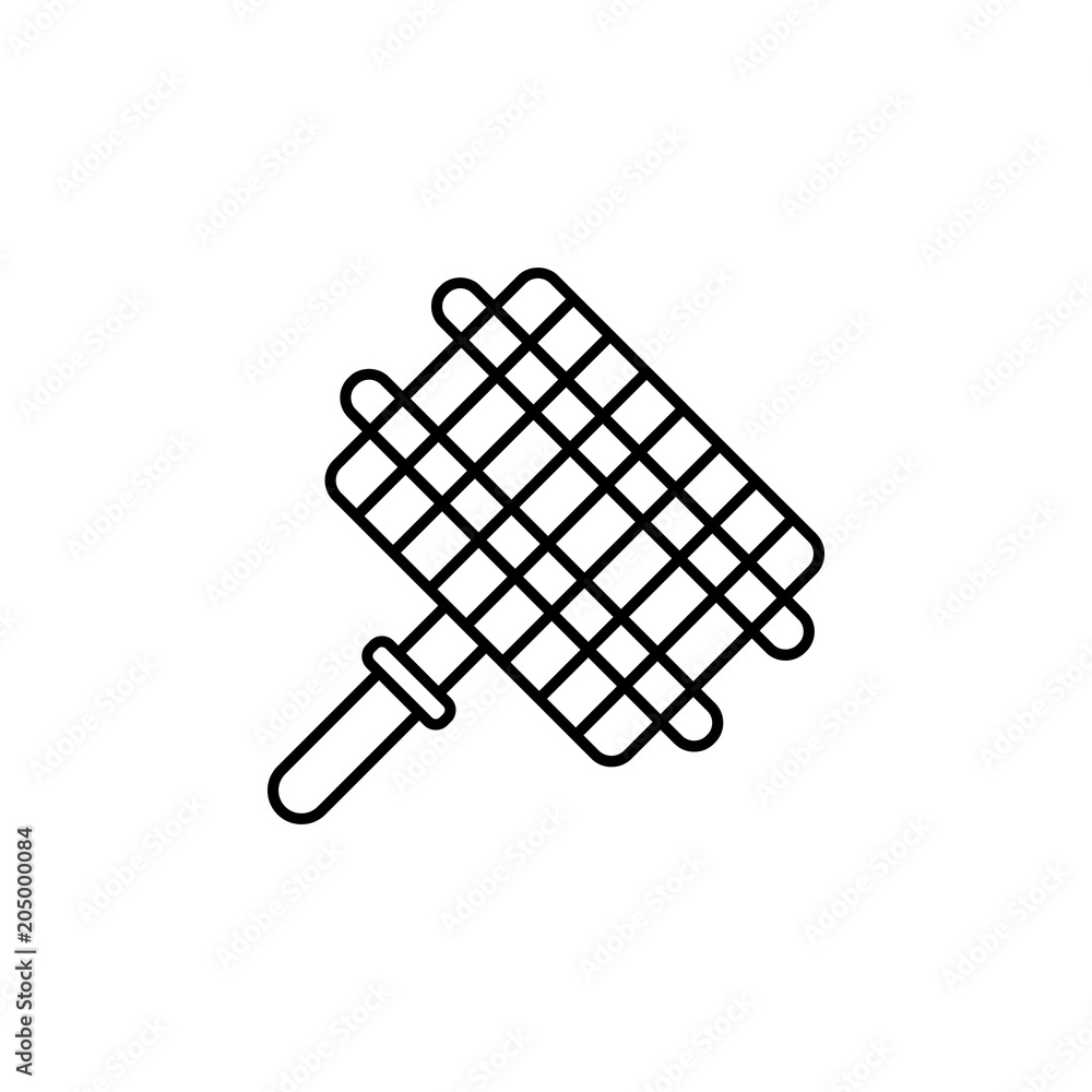 Poster a grid for a barbecue icon. element of travel icon for mobile concept and web apps. thin line a grid