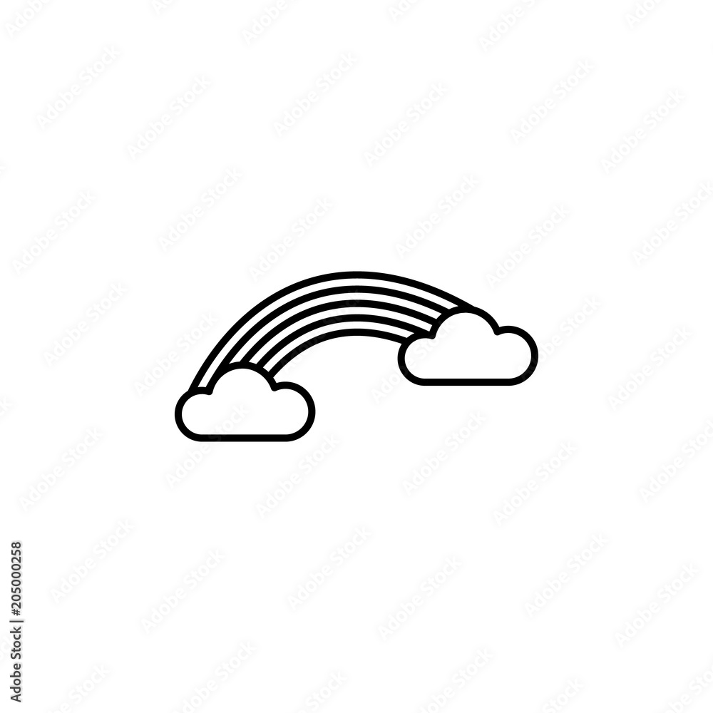 Aufkleber rainbow icon. element of travel icon for mobile concept and web apps. thin line rainbow icon can be 