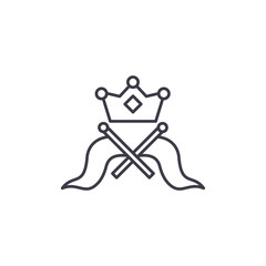 Crown jewels linear icon concept. Crown jewels line vector sign, symbol, illustration.