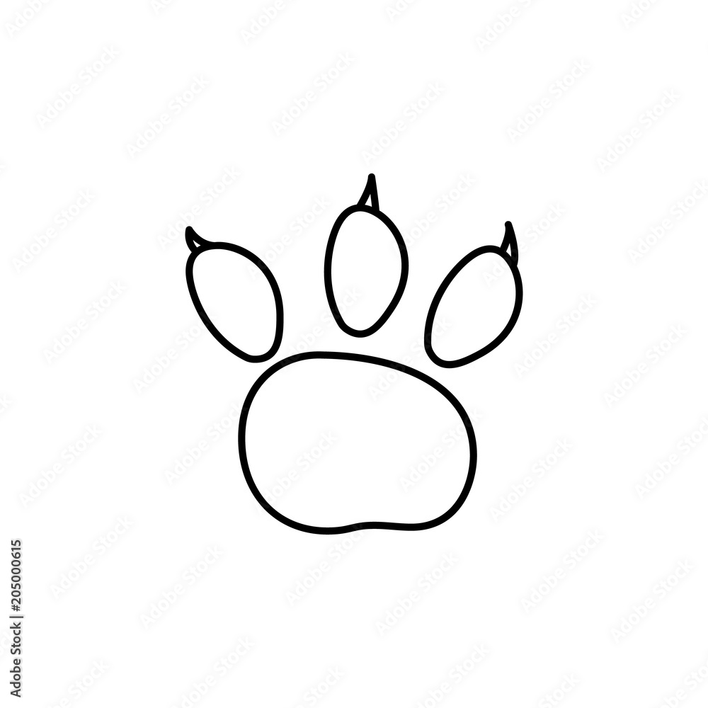 Poster bear track icon. element of travel icon for mobile concept and web apps. thin line bear track icon c