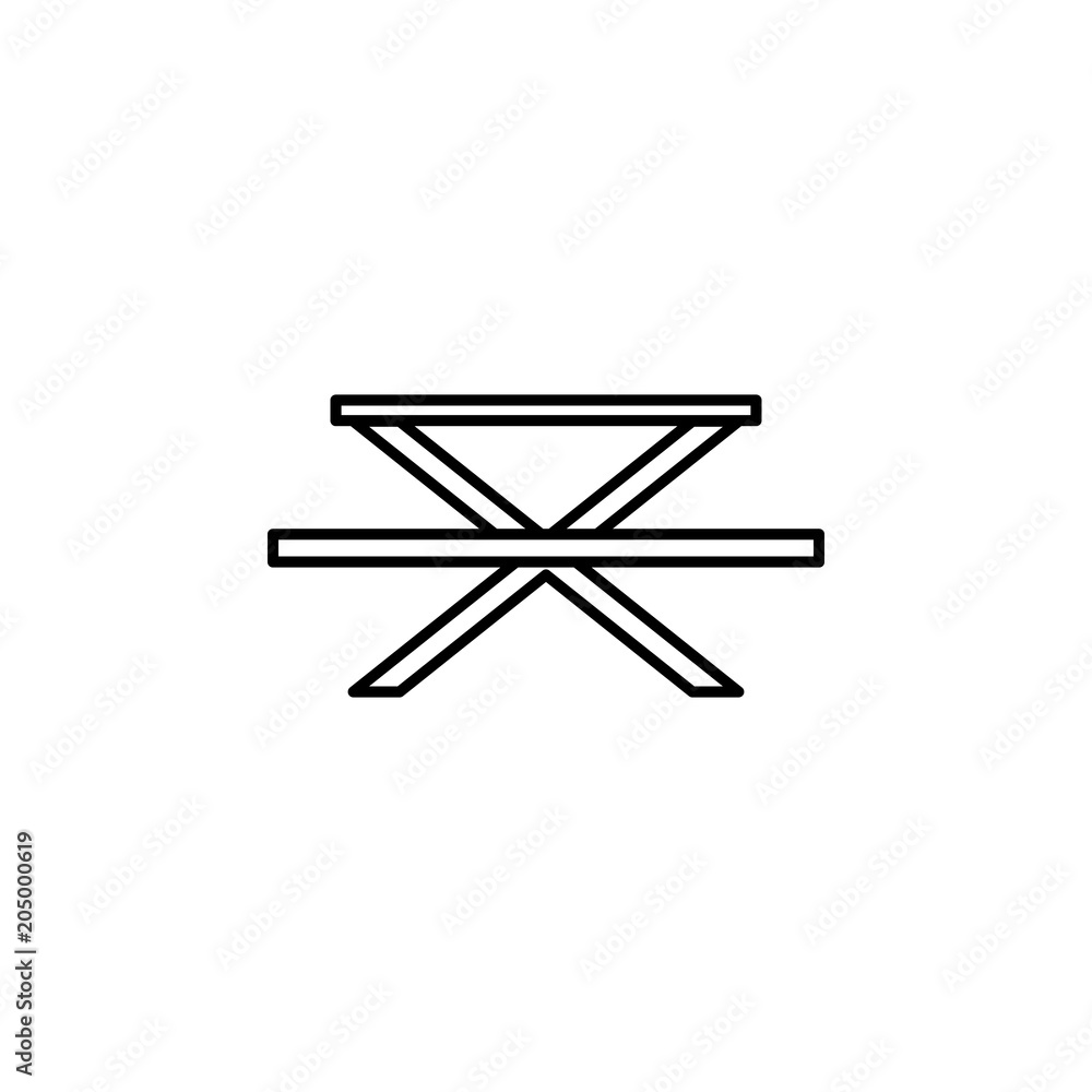 Poster picnic table icon. element of travel icon for mobile concept and web apps. thin line picnic table ic
