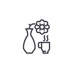 Cup of coffee linear icon concept. Cup of coffee line vector sign, symbol, illustration.